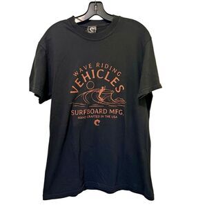 Black Wave Riding Vehicles Graphic T Shirt Size Medium